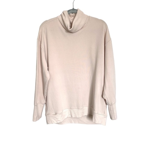 ATHLETA Balance Cinch Turtleneck Sweatshirt Chantilly Cream Size Large - Picture 4 of 10